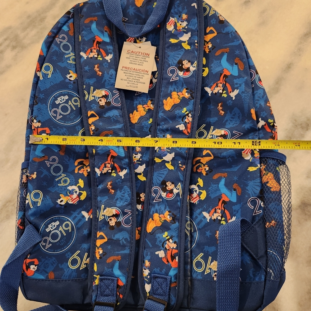 New 2019 Walt Disney World Parks Mickey & The Gang Blue Backpack - Picture 5 of 7